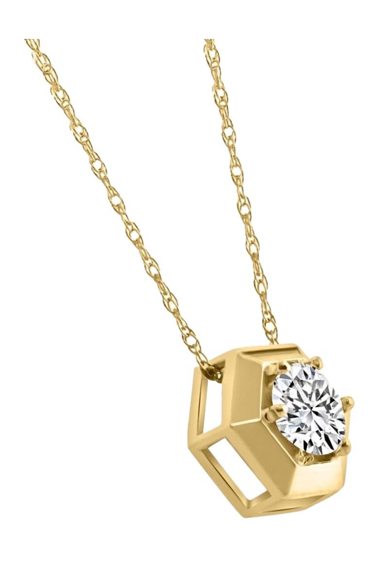 Bliss Diamond 14k Gold 1/2ct Lab Grown Diamond Solitaire Geometric Pendant Necklace, Alternate, color, 