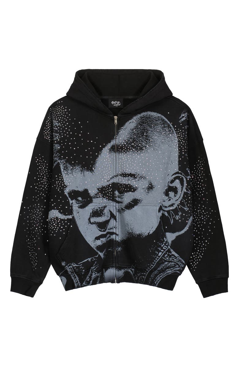 Rolling Loud Punk Riot Graphic Zip-Up Hoodie, Alternate, color, Washed Black