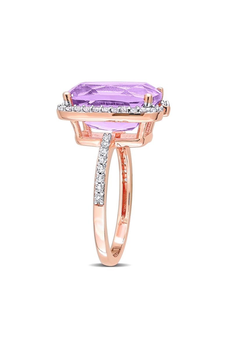 DELMAR Cushion Cut Rose de France Amethyst & White Topaz Ring, Alternate, color, Purple