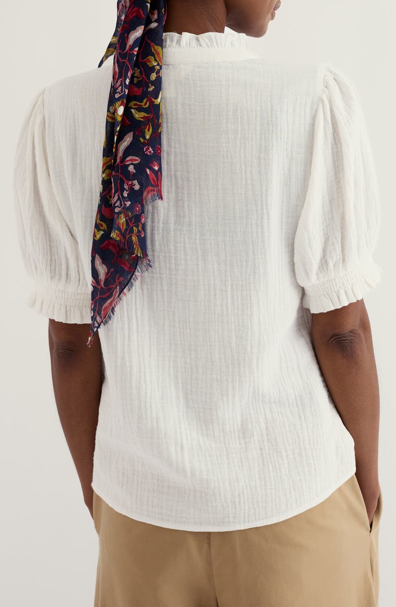 Seasalt Cornwall Shore Patch Organic Cotton Button-Up Top, Alternate, color, Chalk