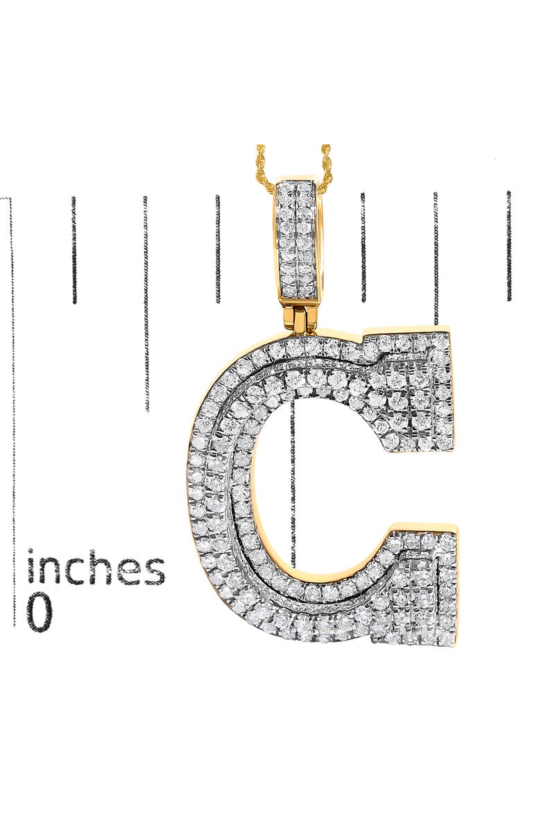 Haus of Brilliance Men's 10K Yellow Gold 1 3/4 Cttw Diamond Letter C Initial Pendant Necklace, Alternate, color, Yellow Gold