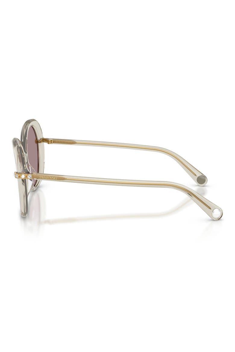 55mm Butterfly Sunglasses, Alternate, color, TRANSPARENT BEIGE / VIOLET