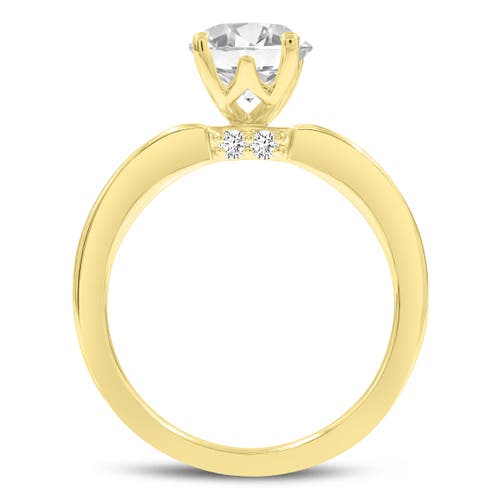 Luvmyjewelry Livia 14k Yellow Gold Oval Lab Grown Diamond Hidden Halo Engagement Ring