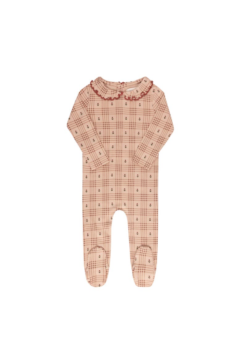 Cotton Floral Plaid Collection - Footie, Main, color, Pink