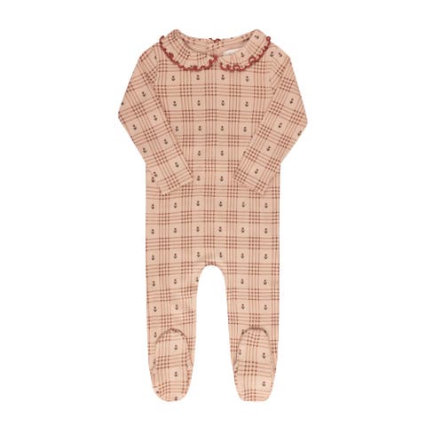 Cotton Floral Plaid Collection - Footie