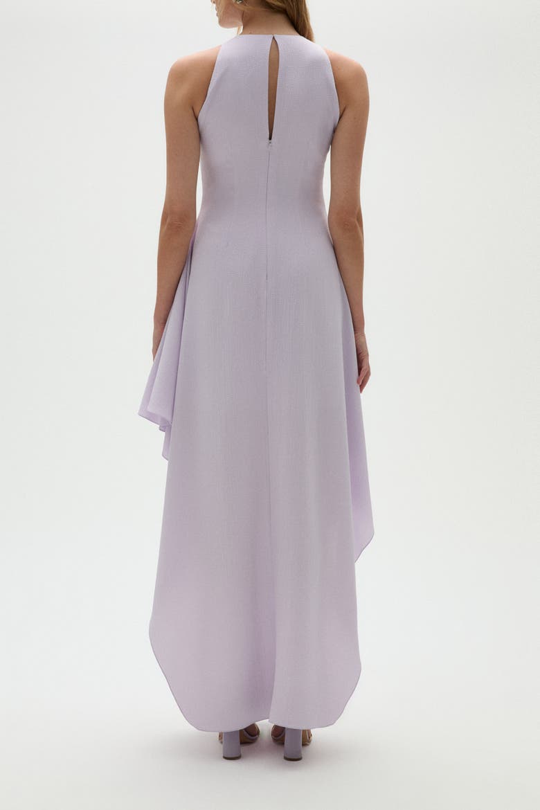 Pebble Crepe Halter Dress, Alternate, color, Lilac