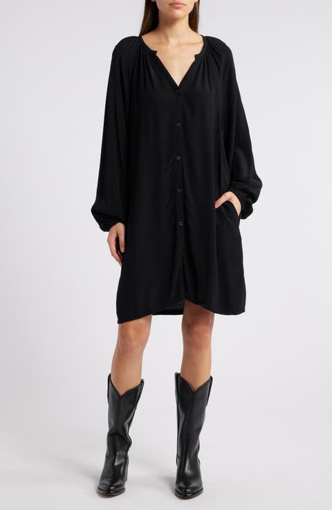 Flowy Button Front Minidress
