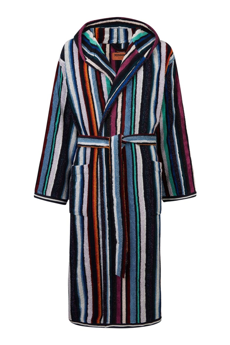 Chandler Cotton Terry Bathrobe With Lurex, Alternate, color, Blue