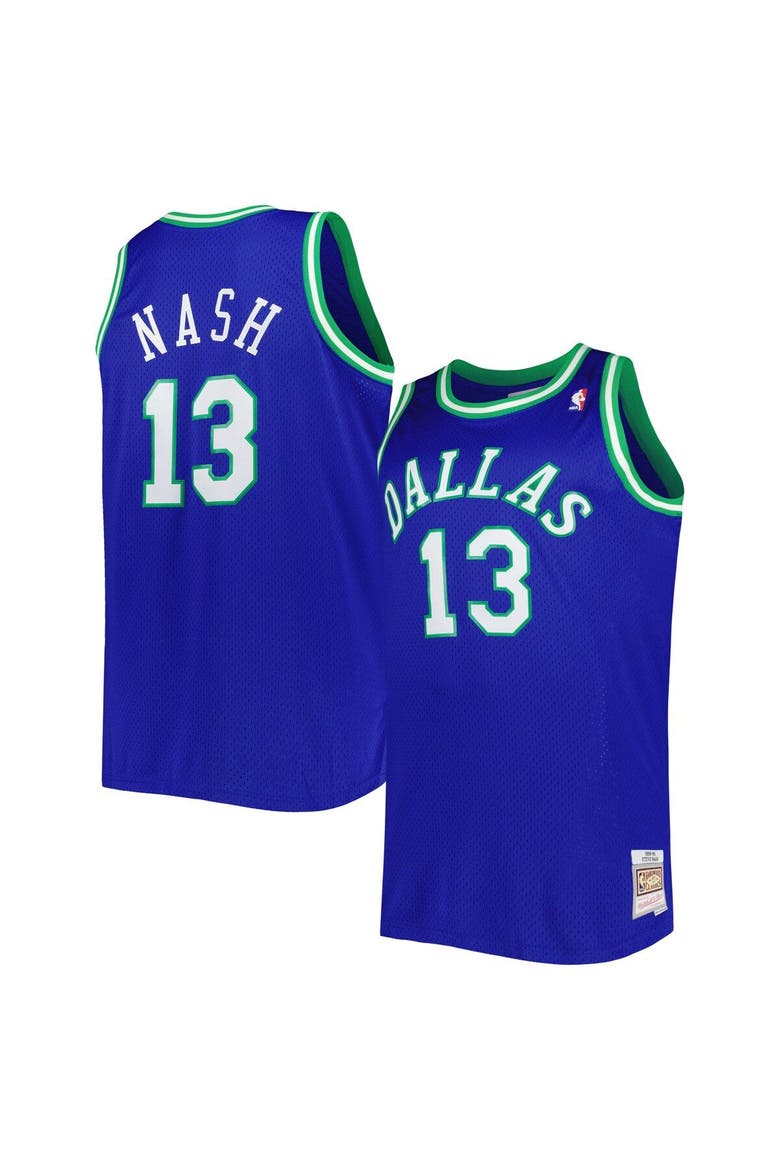 Men's Mitchell & Ness Steve Nash Blue Dallas Mavericks Big & Tall Hardwood Classics 1998/99 Swingman Jersey, Main, color, Blue
