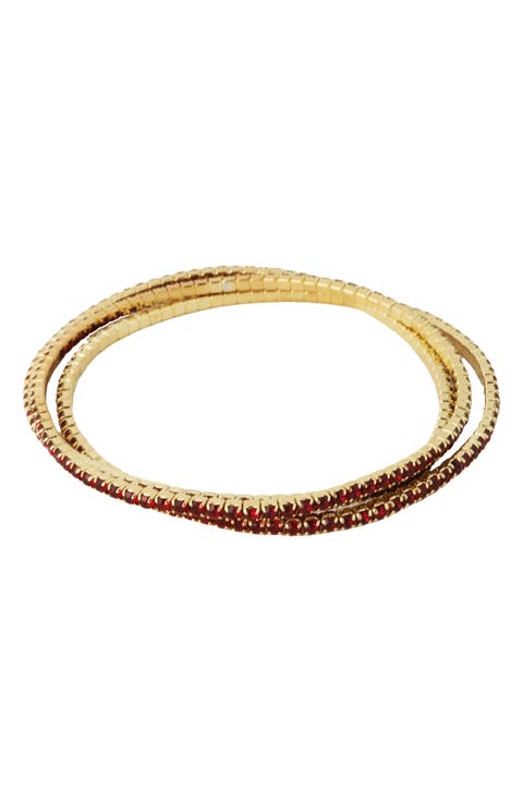 Set of 3 Crystal Stretch Bracelets