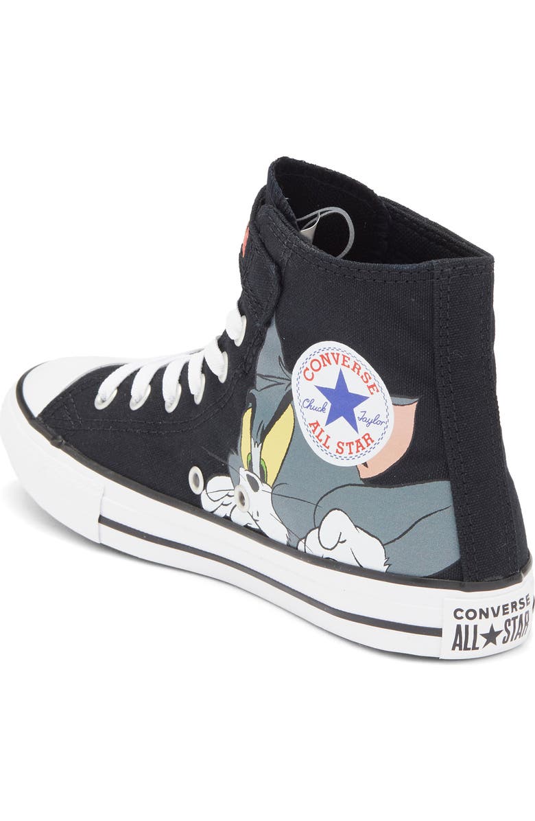 Converse x Tom and Jerry Kids' Chuck Taylor All Star 1V High Top Sneaker, Alternate, color, Black/ Multi/ White