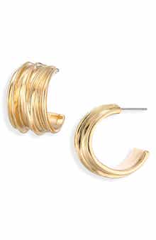 Cara Textured Hoop Earrings