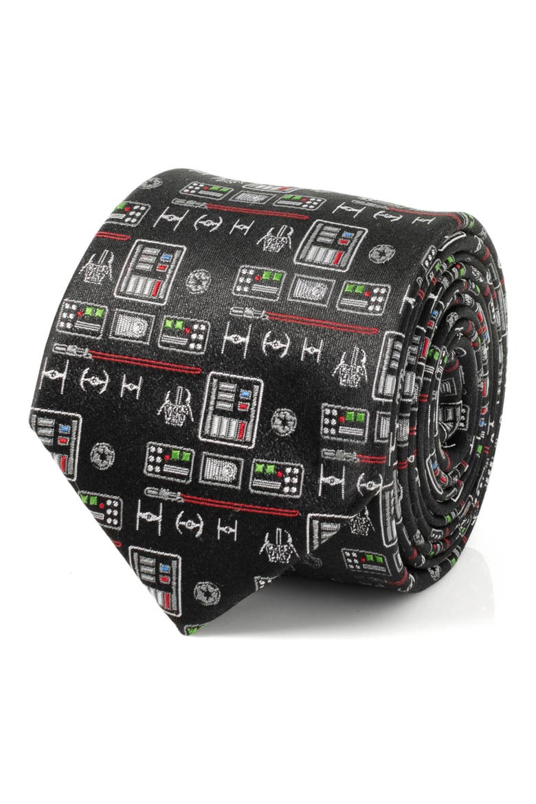 Star Wars™ Darth Vader Chest Plate Silk Tie, Alternate, color, BLACK
