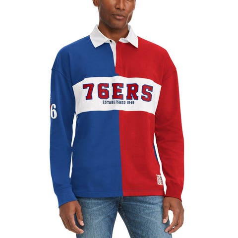 Men's Tommy Jeans Royal/Red Philadelphia 76ers Ronnie Rugby Long Sleeve T-Shirt