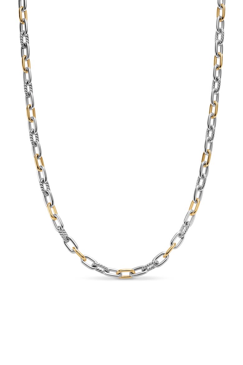 Men's DY Madison® Sterling Silver & 18K Yellow Gold Chain Necklace, 6mm, Main, color, SILVER