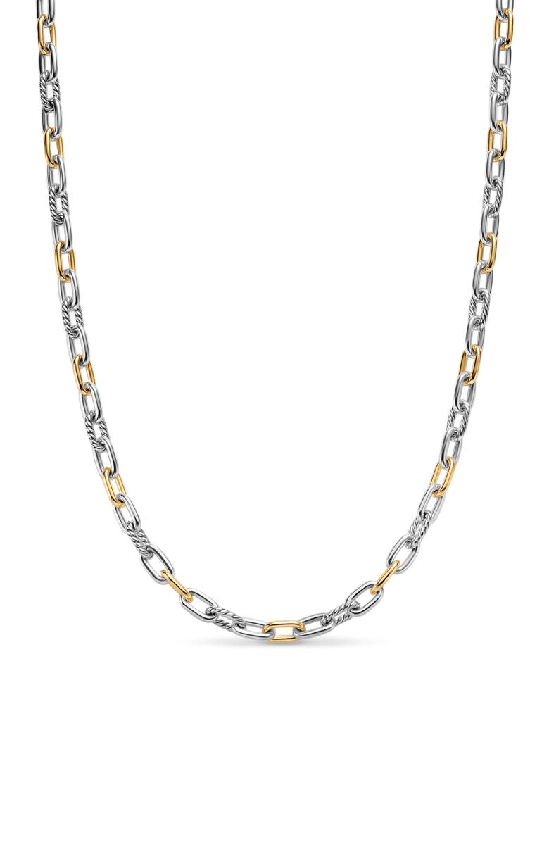 David Yurman Men's DY Madison<sup>®</sup> Sterling Silver & 18K Yellow Gold Chain Necklace, 6mm, Main, color, Silver