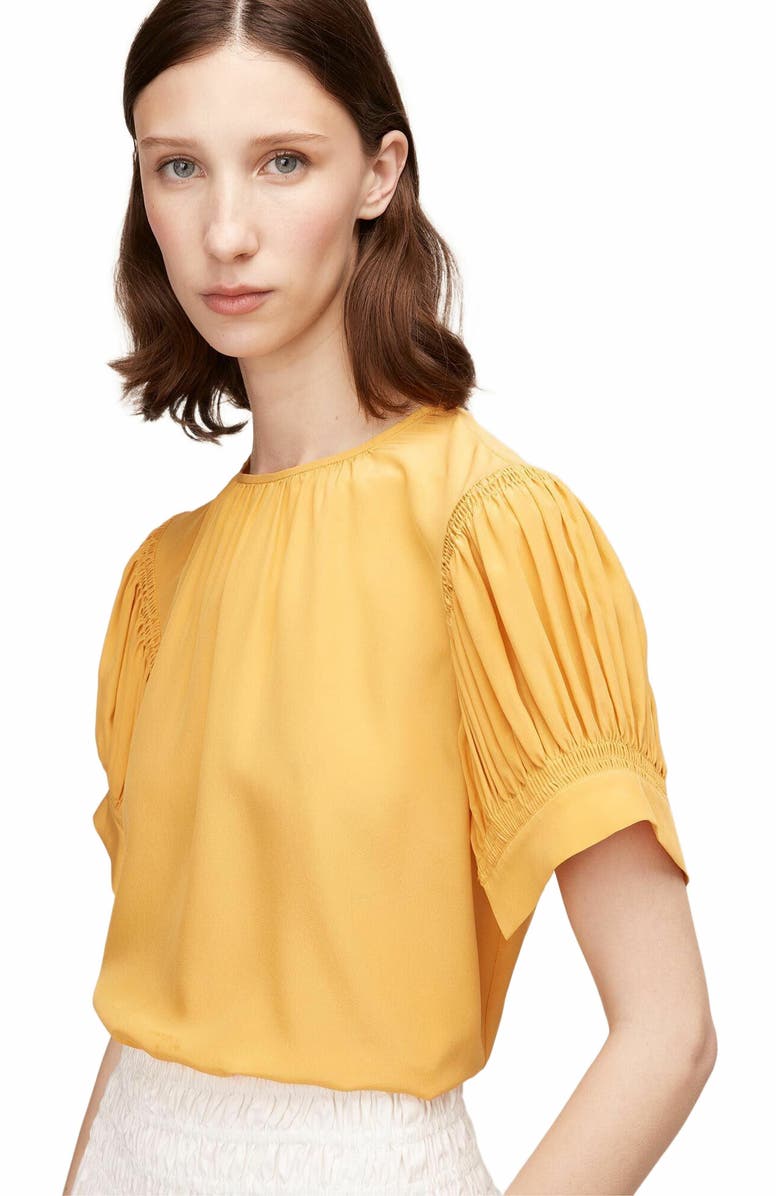 Rebecca Taylor Short Sleeve Cdc Blouse, Alternate, color, Zinnia