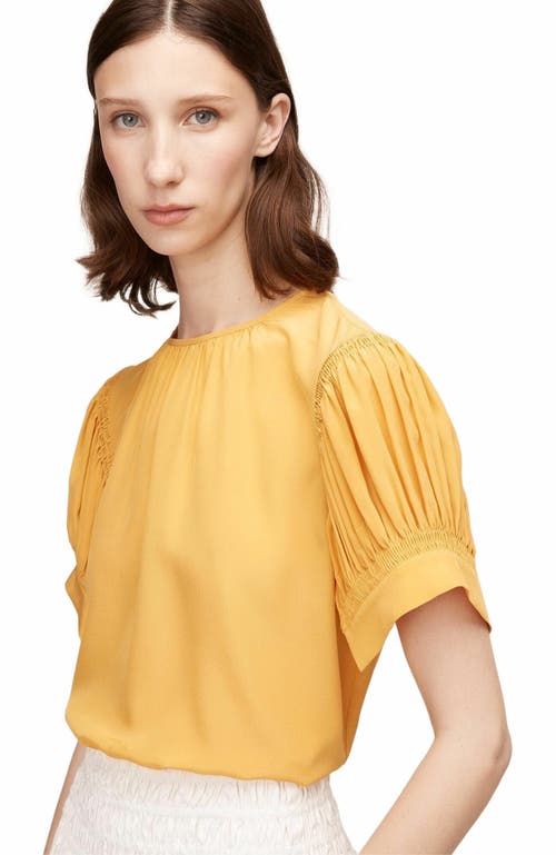 Rebecca Taylor Short Sleeve Cdc Blouse In Yellow