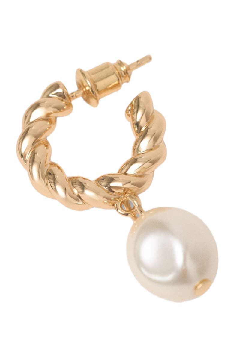 maje Twisted bead hoop earrings, Alternate, color, Gold