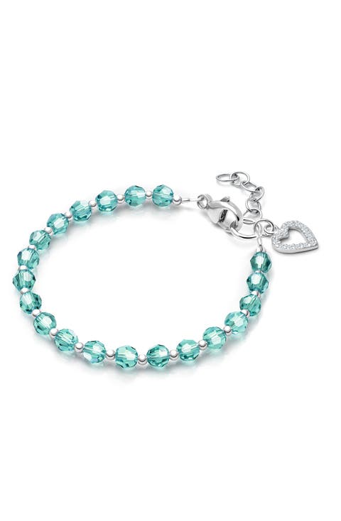 Sterling Silver Birthstone Crystal 6.25" Bracelet