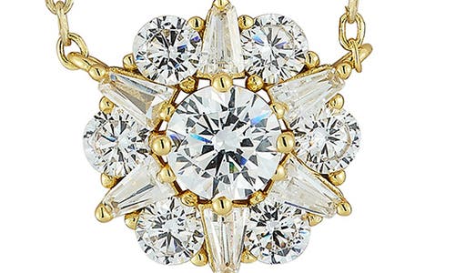 Glaze Jewelry Cubic Zirconia Flower Pendant Necklace