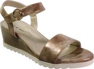 David Tate Knockout Ankle Strap Wedge Sandal