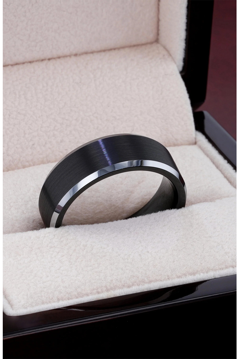 Aston Brushed Center Tungsten Wedding Band, Alternate, color, 7mm