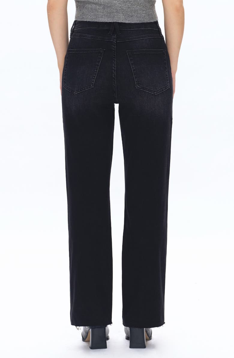 Bayeas Raw Hem High Waist Relaxed Straight Leg Jeans, Alternate, color, Black Wash