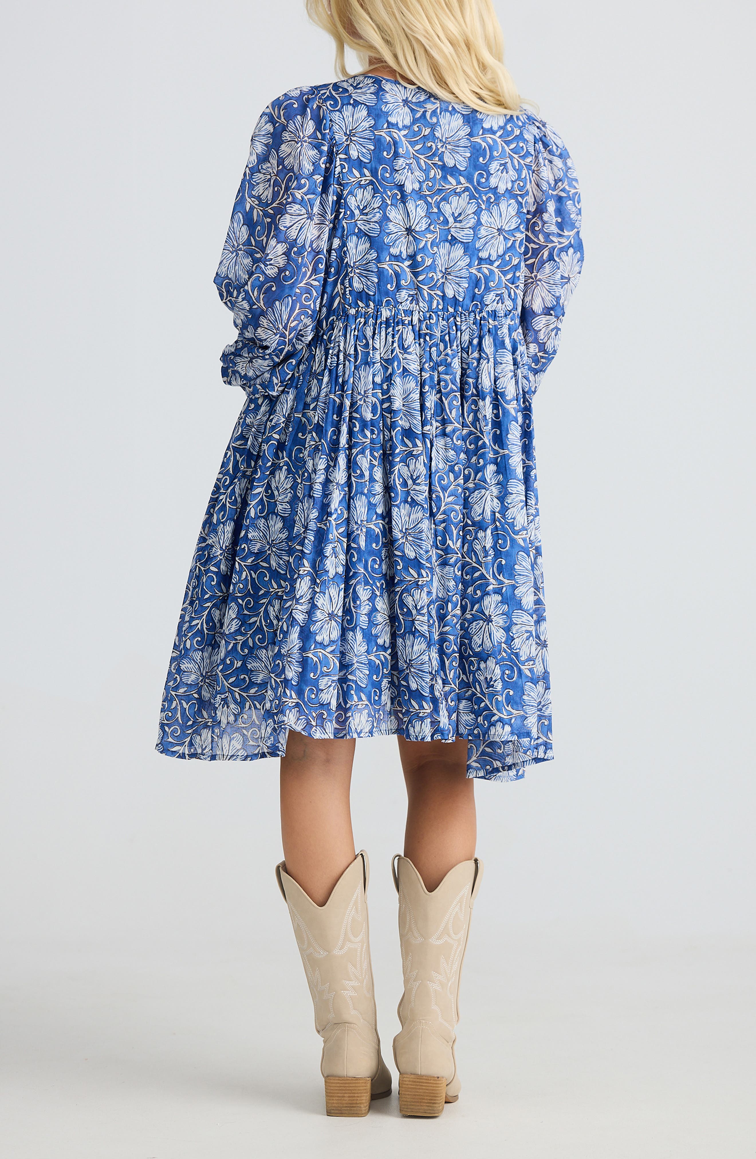 Wisteria Print Cotton Dress - image 2