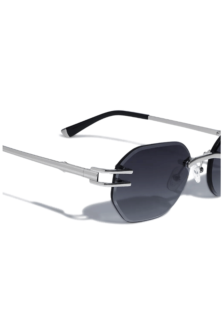Emil 54mm Rimless Sunglasses, Alternate, color, Black