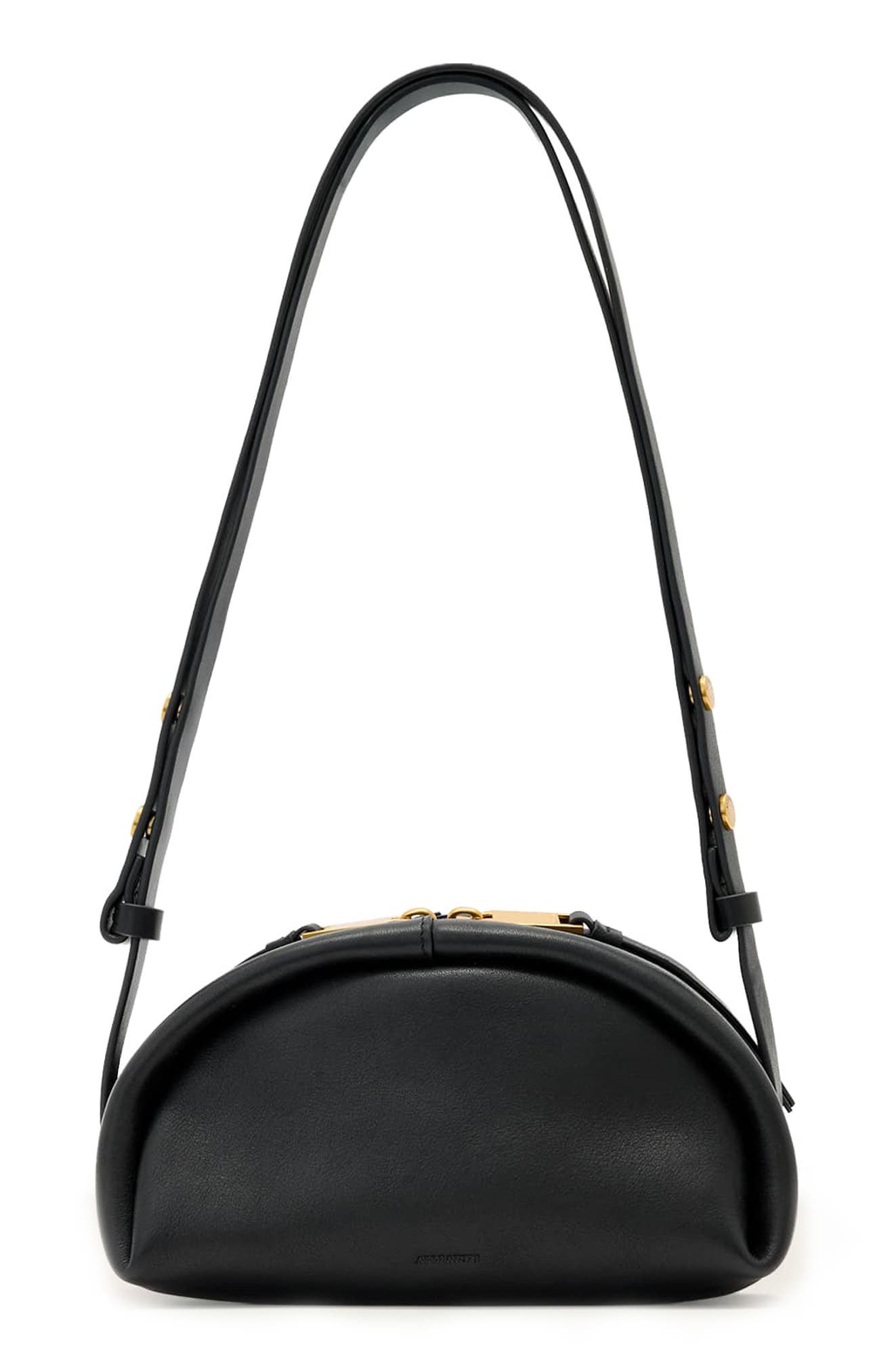 AllSaints Rosalie Arc Crossbody Bag, Main, color, Black