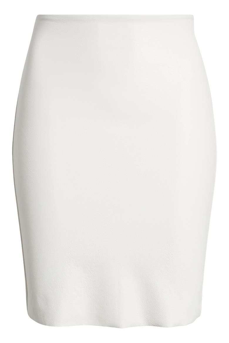 Faux Leather Miniskirt, Alternate, color, WHITE