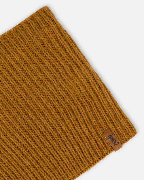 Deux Par Deux Baby Boy Mid-season Knit Neck Warmer In Brown