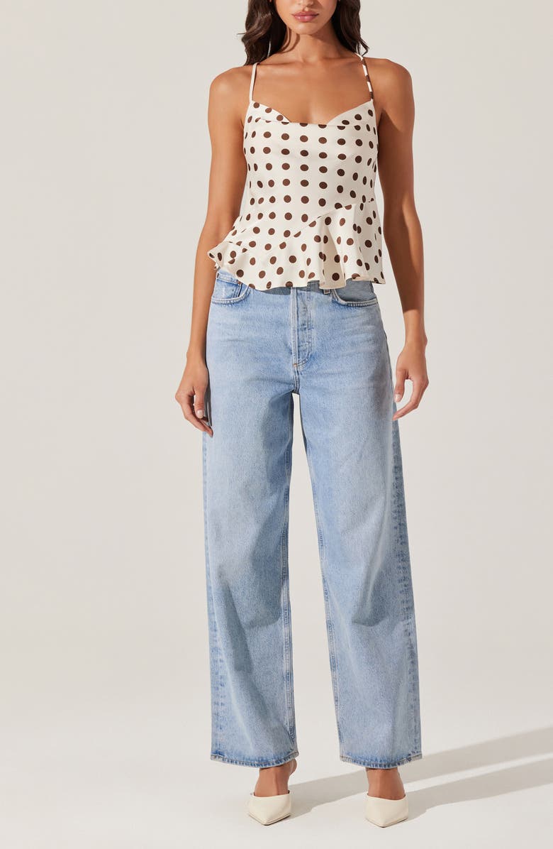 ASTR the Label Everli Polka Dot Tie Back Top, Alternate, color, 