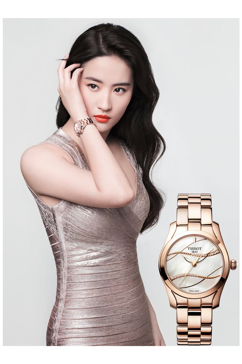 T-Wave Bracelet Watch, 30mm, Alternate, color, WHITE MOTHER OF PEARL