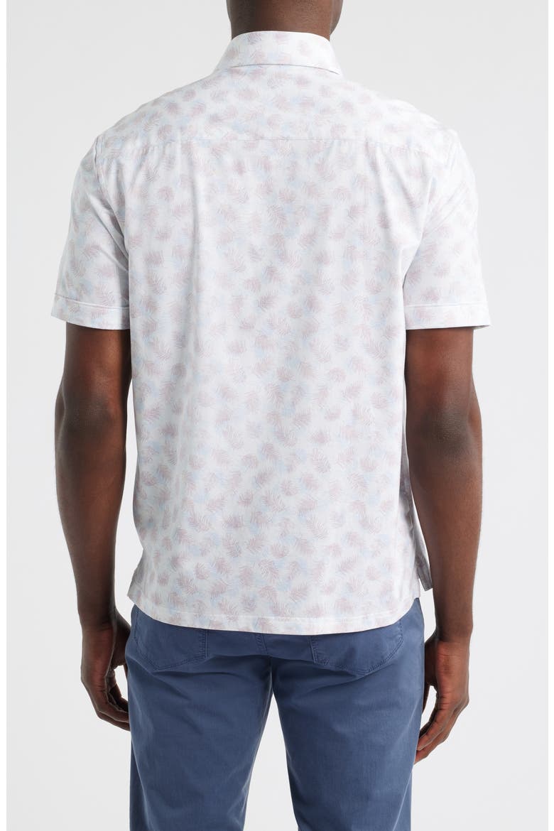 Milo OoohCotton® Palm Leaf Print Short Sleeve Button-Up Shirt, Alternate, color, PRIMEROSE
