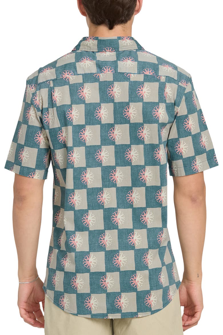 Sundial Classic Short Sleeve Stretch Cotton Button-Up Shirt, Alternate, color, MEDITERRANEAN