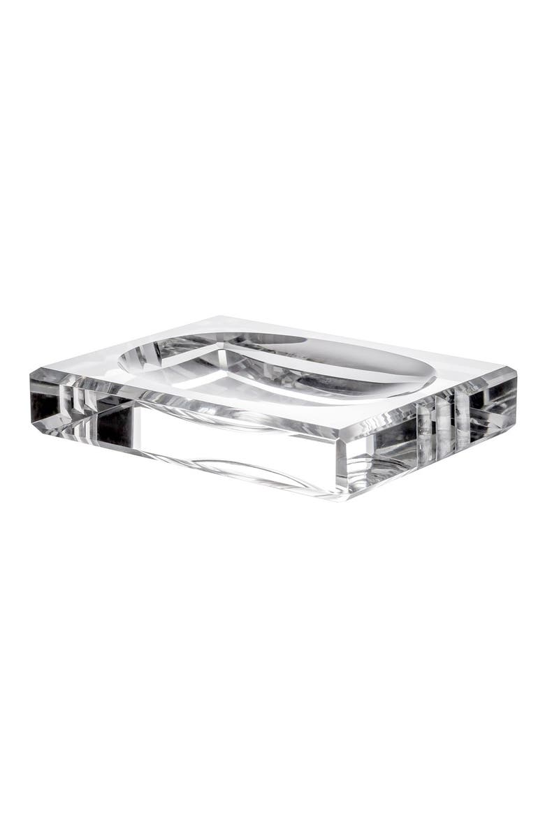 'Ice' Crystal Soap Dish, Main, color, CLEAR