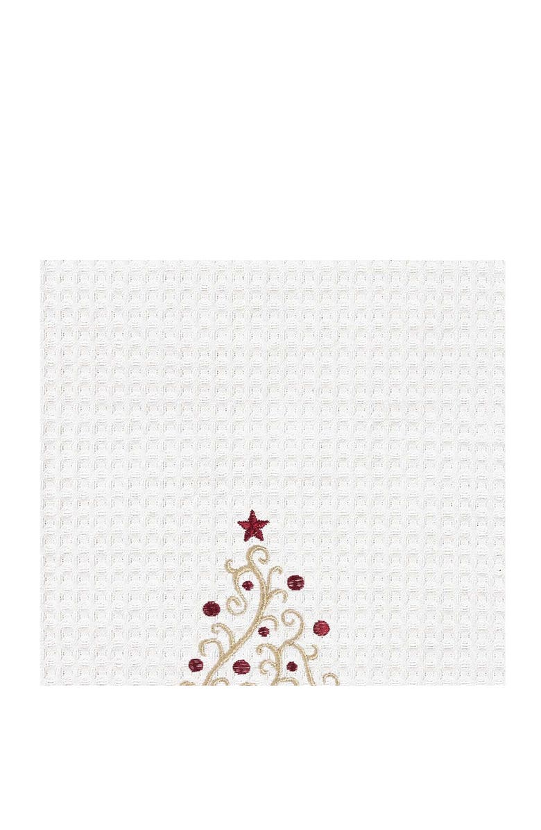 C&F Home Christmas Tree Swirl 100% Cotton Waffle Weave Dishtowel, Alternate, color, Gold