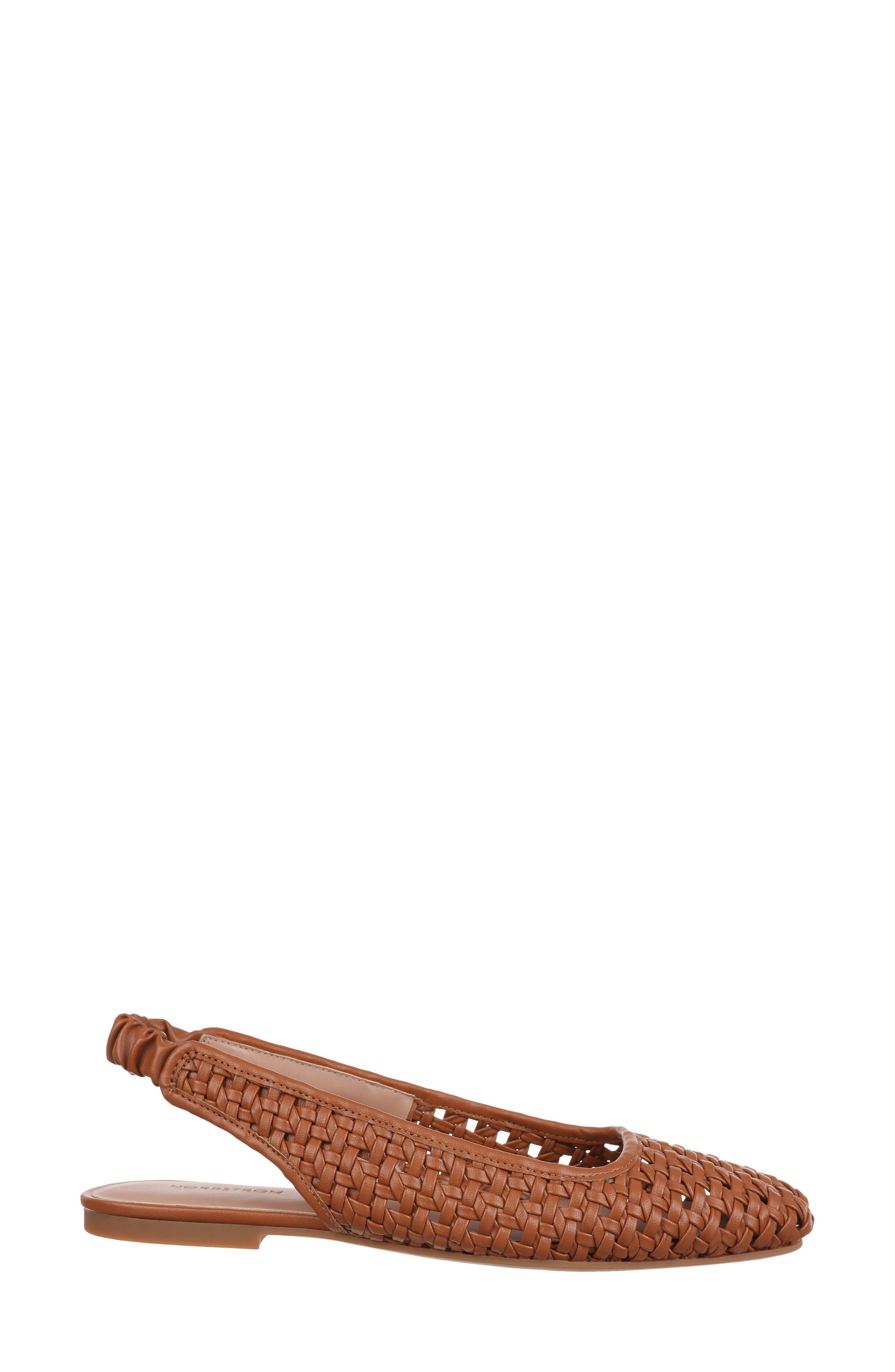 Nordstrom Arabella Woven Slingback Flat, Alternate, color, Tan Toffee