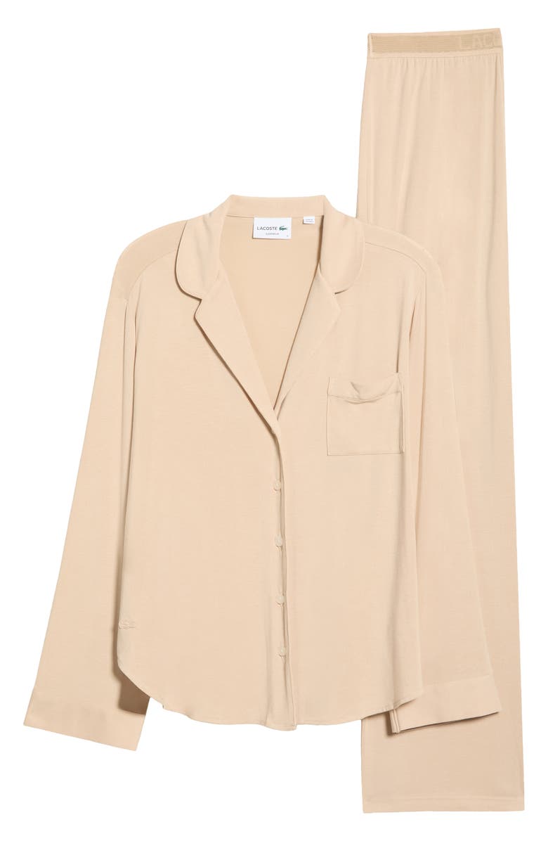Lacoste Loungewear Two-Piece Pajama Set, Alternate, color, Lionne