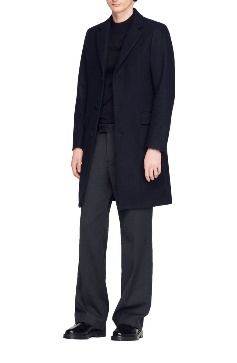 SANDRO Wool and cashmere coat, Alternate, color, 