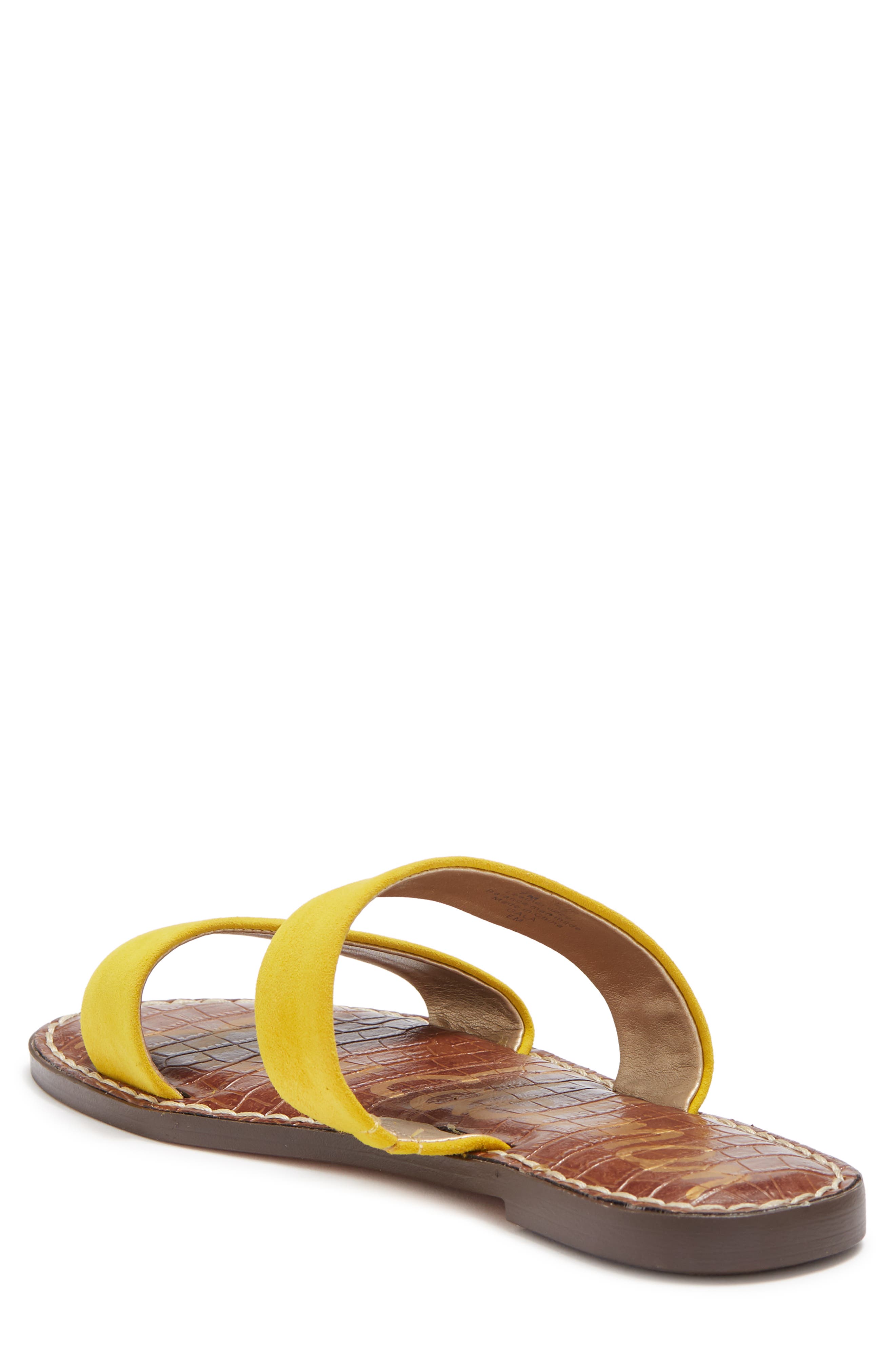 Gala Two Strap Slide Sandal, Alternate, color, GOLD YELLOW SUEDE
