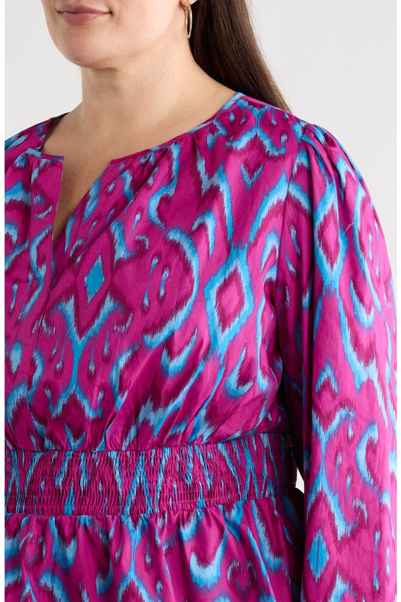 Ivani Mirana Smocked Waist Peplum Top, Alternate, color, MAGENTA-BLUE