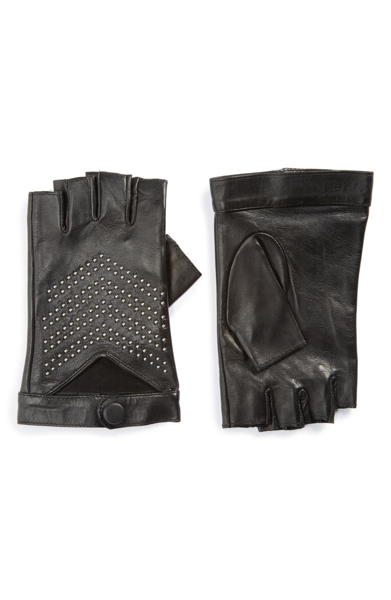 Mackage Swinley Fingerless Lambskin Leather Gloves, Main, color,