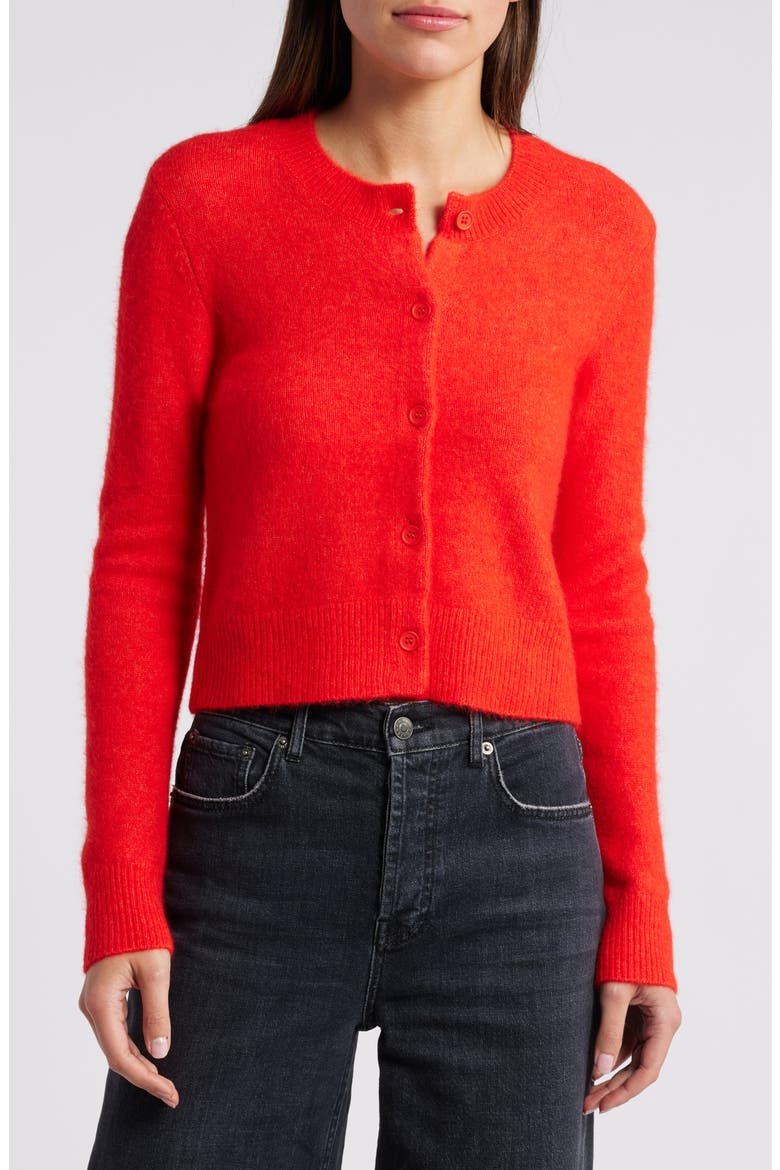 Matilda Button-Up Cardigan, Main, color, CHERRY
