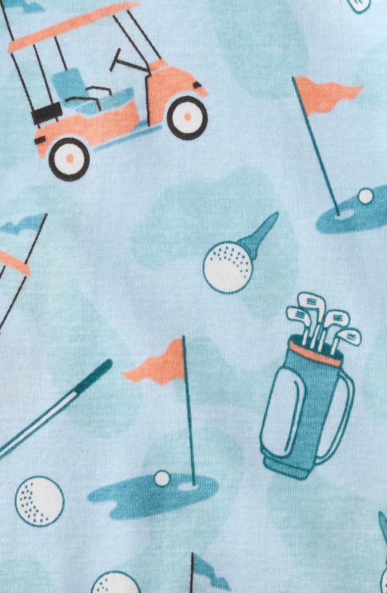 BUTTERBLU Shadow Footless Sleep & Play Organic Cotton Romper, Alternate, color, Little Golfer Blue