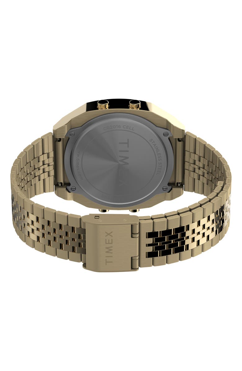 Timex<sup>®</sup> T80 Digital Chronograph Bracelet Watch, 36.5mm, Alternate, color, Gold