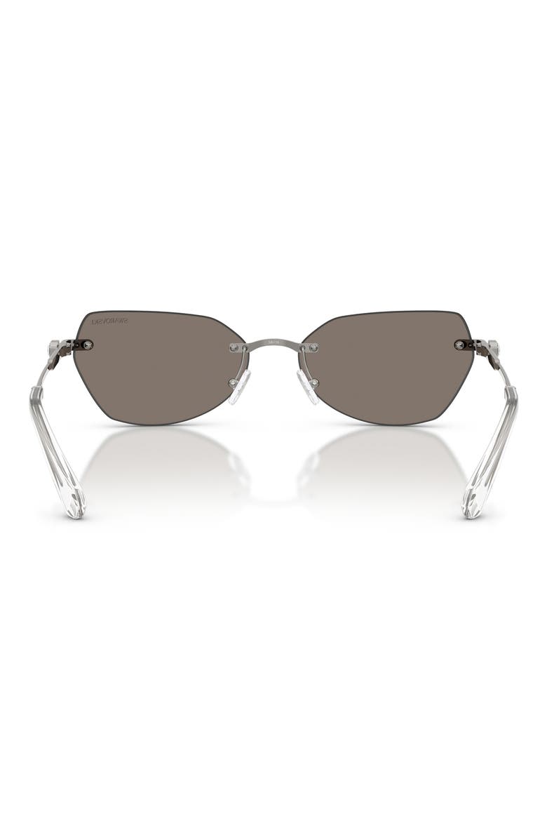 58mm Irregular Sunglasses, Alternate, color, GUNMETAL / GREY MIRROR SILVER