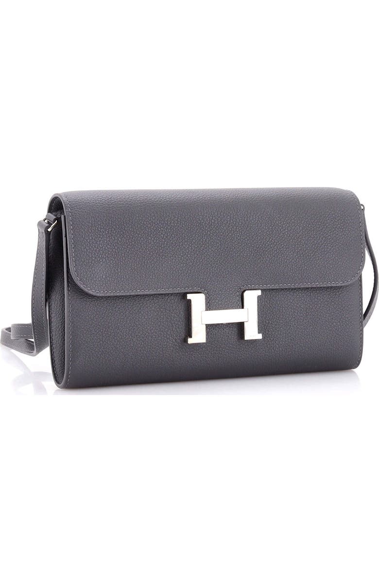 Pre-Owned Hermes Constance To Go Wallet Evercolor, Alternate, color, Gris Misty